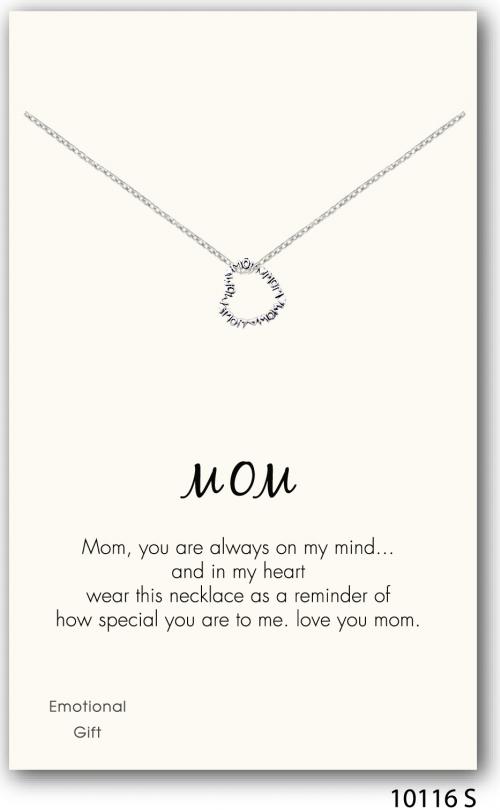 Love mom silver pendant